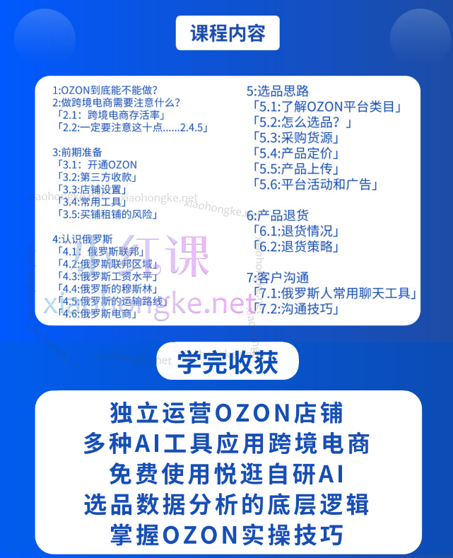 俄罗斯阿森哥-OZON大卖进阶课程