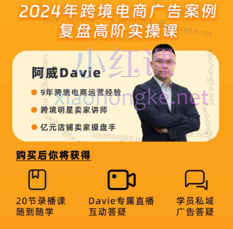 跨境阿威Davie-2024年亚马逊广告案例复盘高阶实操课