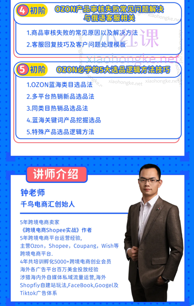 2024千鸟跨境俄罗斯OZON线上陪跑训练营