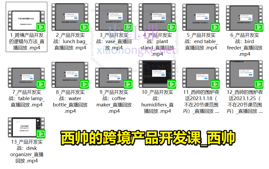 西帅跨境选品课+跨境产品开发课,从底层逻辑到实战