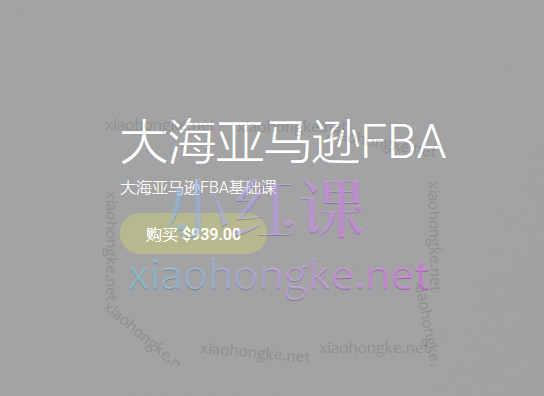 韩大海亚马逊FBA课程价值939美金