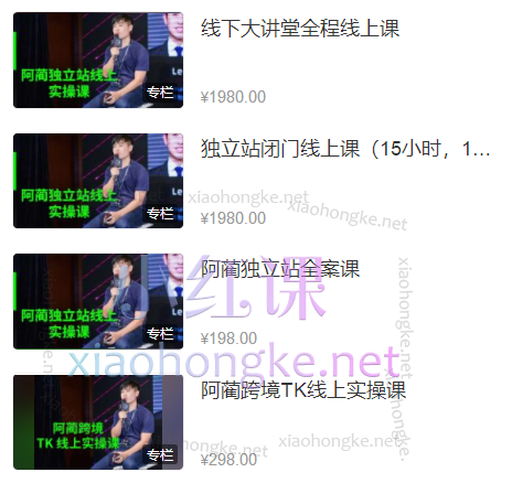 阿蔺Leo跨境高级会员涵盖：TikTok变现、独立站全案课、独立站闭门线上课以及线下课