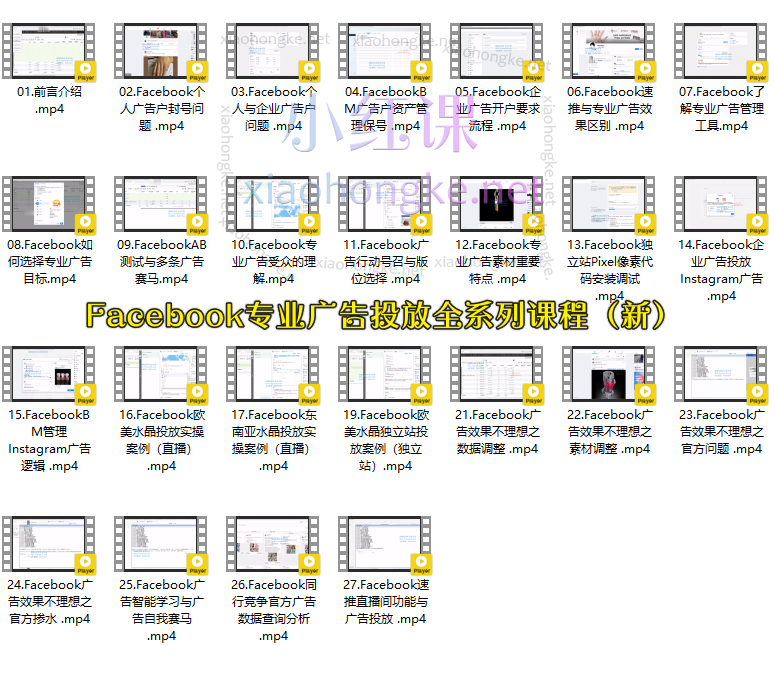 跨境小哥Facebook广告投放菜鸟到老鸟系列课程,200多万美元投入实战实操经验