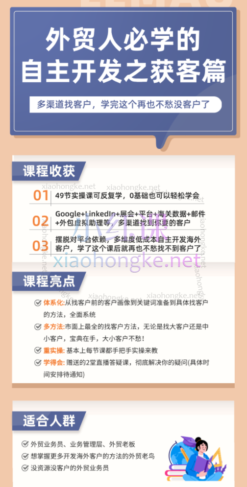 May老师外贸人必学的自主开发课，多渠道找客户，学完这个再也不愁没客户了