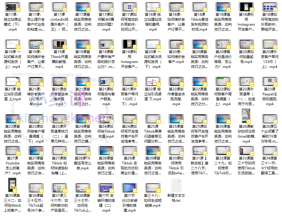 旺坤学院零基础学外贸，如何把货卖国外全流程涵盖（社媒、商务英语、谈判、独立站、Tiktok、soho）