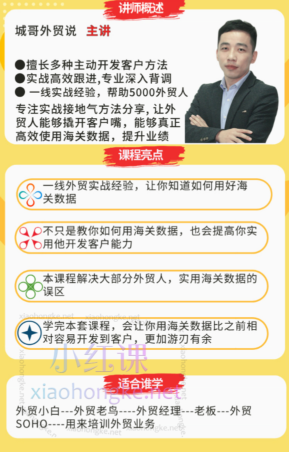 城哥外贸说：海关数据开发客户实战课