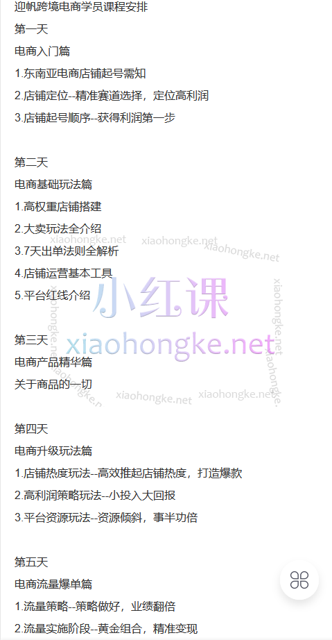 迎帆跨境电商学：东南亚大卖孵化营