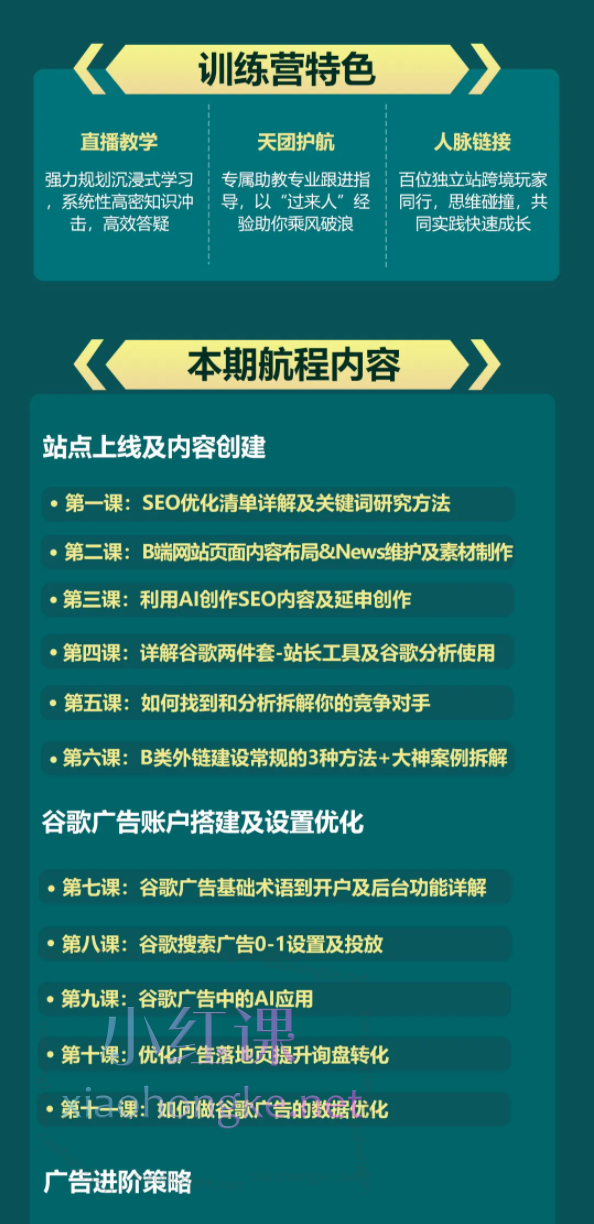 优联荟顾小北B2B独立站中阶训练营6期，打造获取询盘新技能