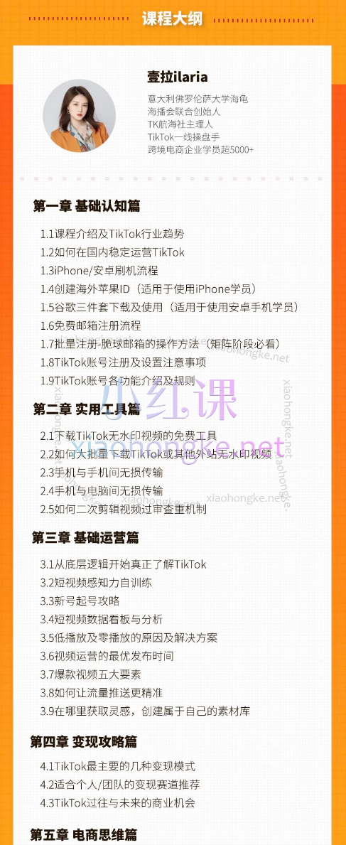 TikTok流量与变现系统课，快速入门TikTok变现 课程内含涨粉变现+电商带货+直播带货玩法