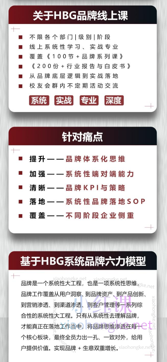 HBG品牌研究院《HBG100节+系统品牌方法论完整课程合集》