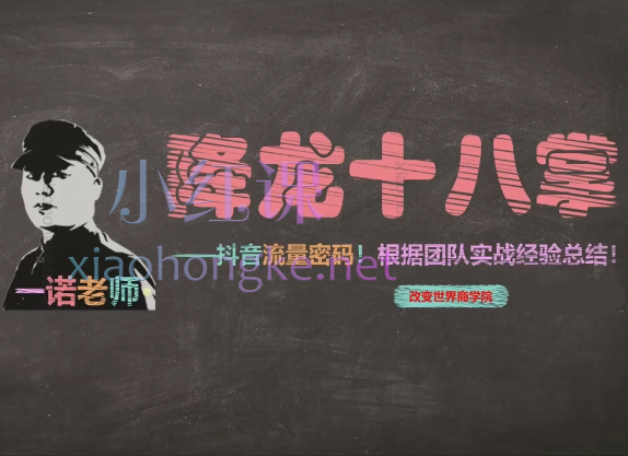 改变世界商学院创始人:一诺老师降龙十八掌,抖音流量密码