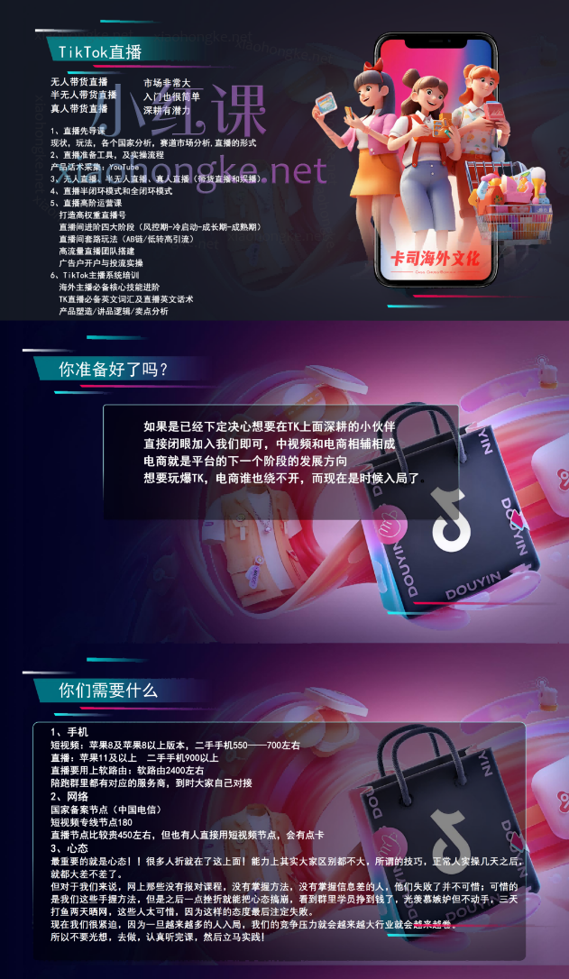 卡司跨境TIKTOK电商课程价值8680元