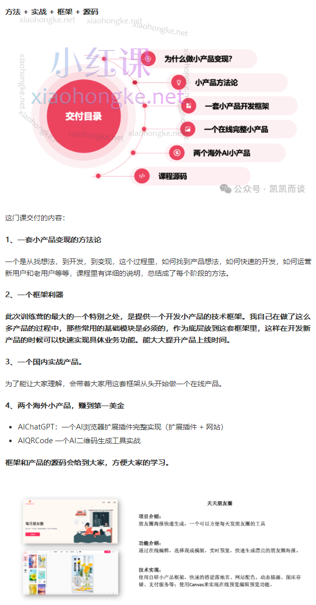 凯凯刘：小产品独立变现实战训练营第4期，开发一个赚钱的小产品