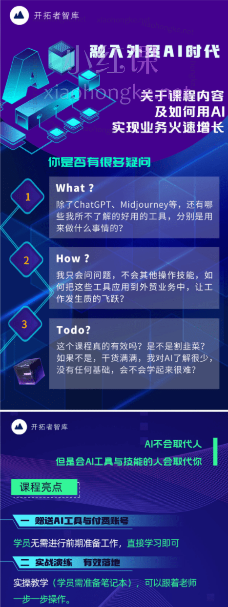 开拓者智库AI大师外贸业绩提升线上课价值4980元