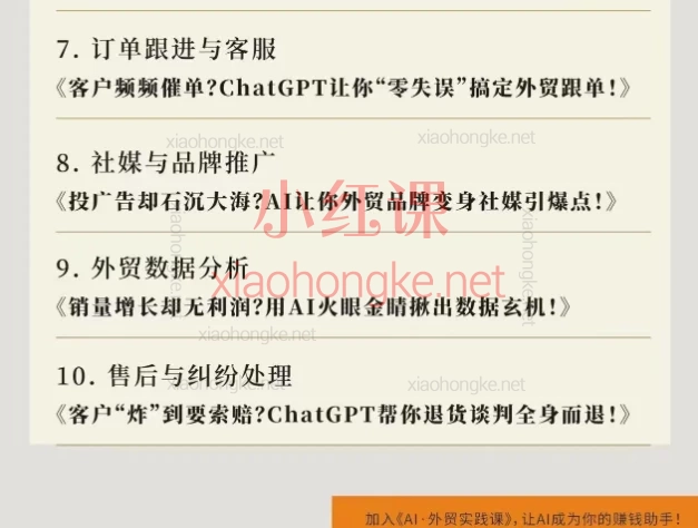 顺景AI：外贸AI实战课，拿订单，促成交，10大模块助你轻松斩获海外订单