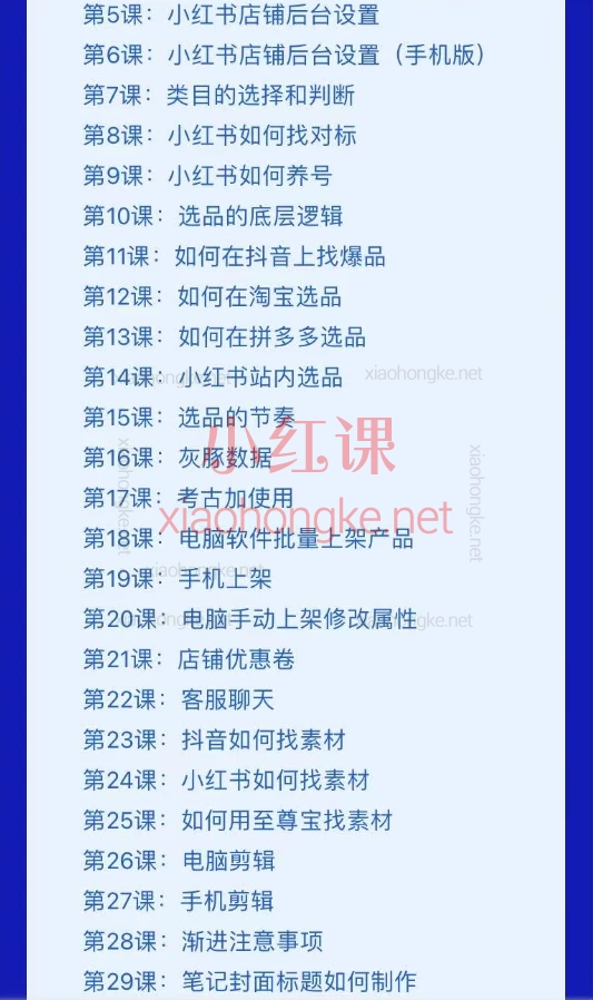 彤彤小红书电商运营班，全套运营课程