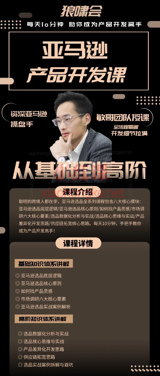 狼啸会敏哥亚马逊产品开发课,调研篇+思维篇+开发系列