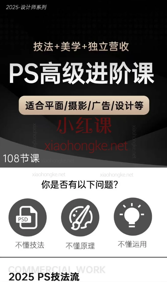 2025PS高级后期进阶课-技法+美学，适合平面/摄影/广告/设计等