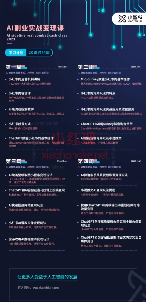 小智AI科技AI副业实战变现课,AI带你飞向财富前沿