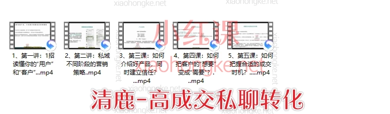 清鹿私域：高粘性社群运营+高成交私聊转化+引爆私域成交力+高转化发售爆单+高复购朋友圈营销