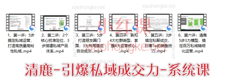 清鹿私域：高粘性社群运营+高成交私聊转化+引爆私域成交力+高转化发售爆单+高复购朋友圈营销