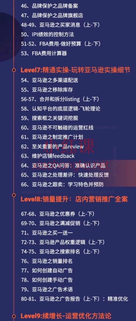 亚马逊百步梯全套系统课程,开店必备-选品-上架-运营-优化-推广-物流-全流程专业课程