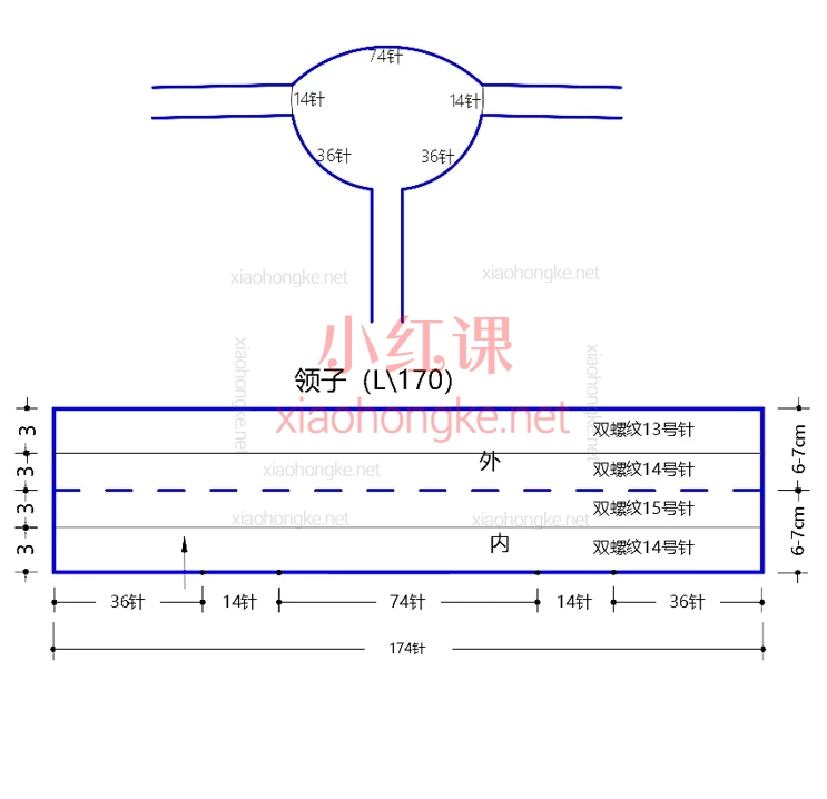 手工编织男士拉链开衫教程，视频加图解
