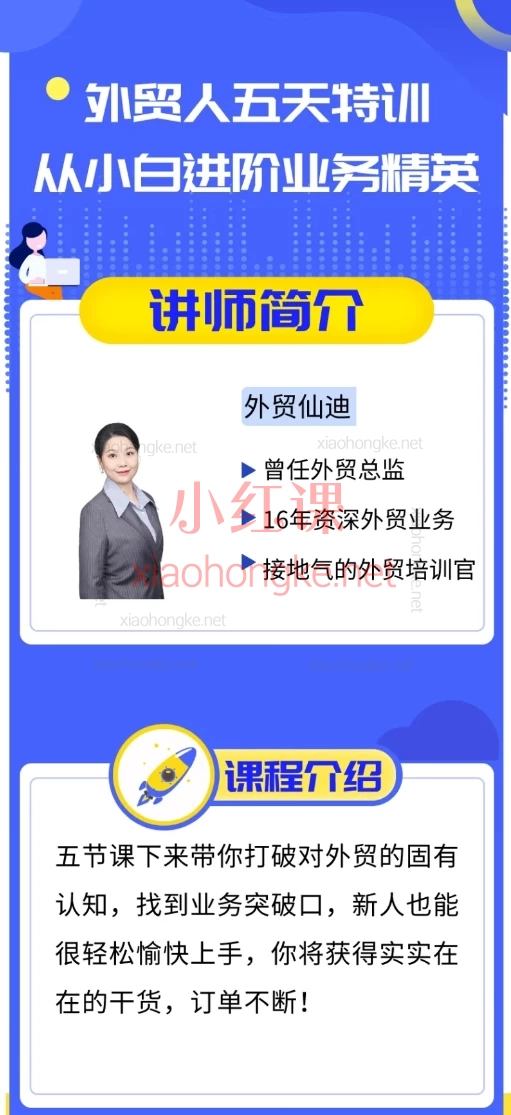 仙迪外贸新人从小白进阶精英高效五节课