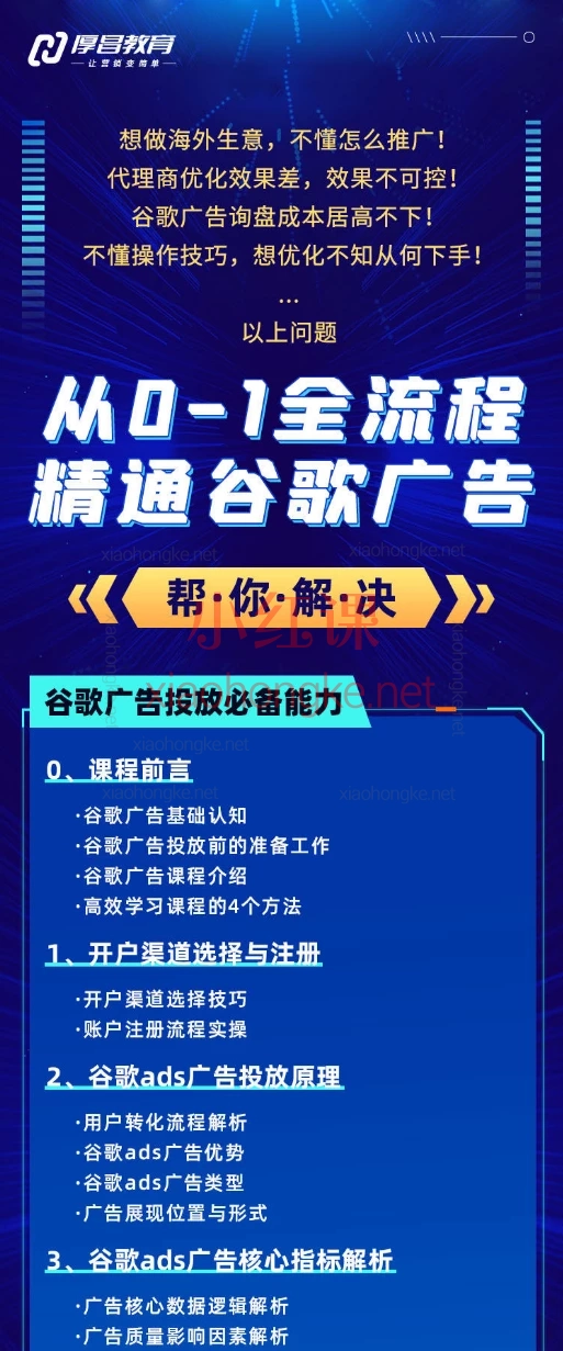 厚昌教育从0-1全流程精通谷歌广告