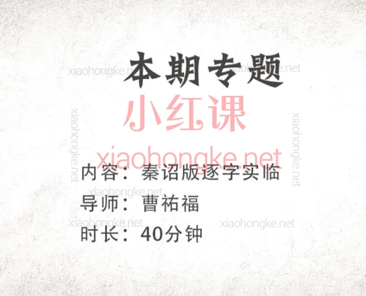 曹佑福秦诏版临摹与创作篆刻课程