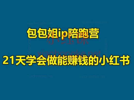 包包姐ip陪跑营–21天学会做能赚钱的小红书