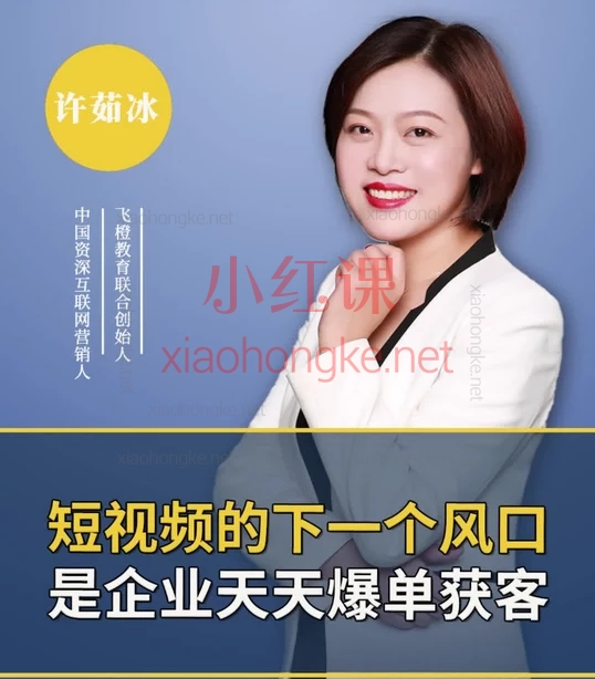 飞橙许茹冰企业短视频从入门到爆单