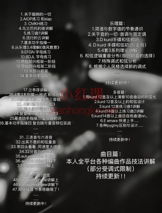 【从手碟到音乐】泡泡老师零基础手碟系统课+手碟乐理+资料