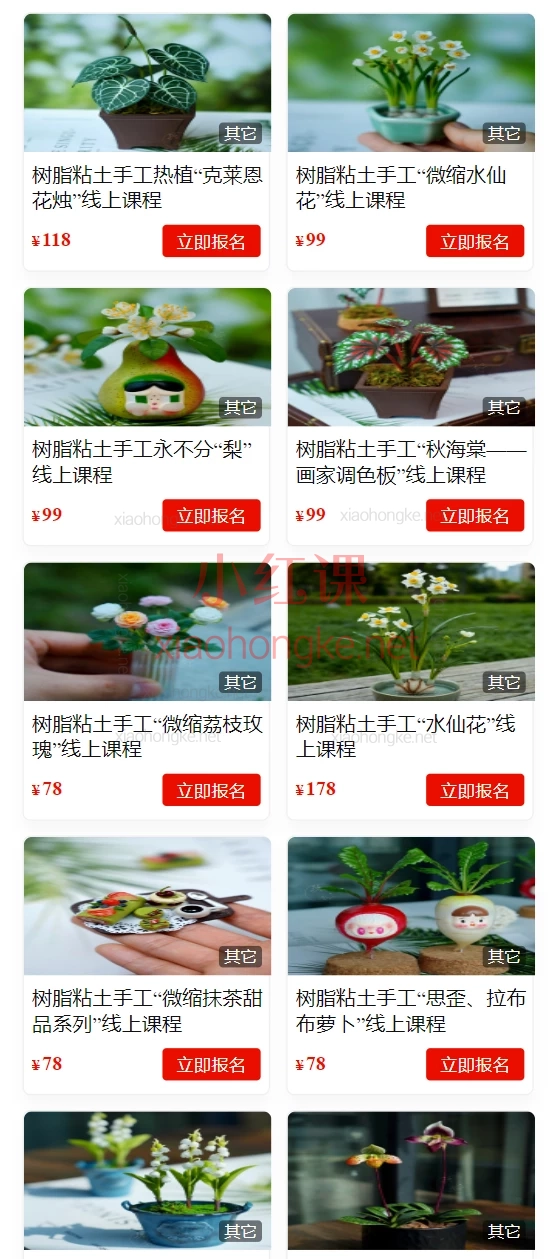 树脂粘土手工“花卉合集”线上课程🔥 400+课时手把手教你捏出50+种绝美仿真花 | 玖婷花意堂