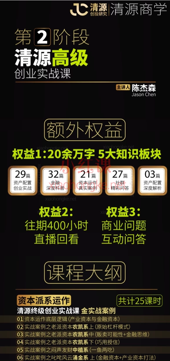 清源创投研究：陈杰森超硬核创业实战落地方案，🔥从摆摊到上市！🔥 搞钱必学！120+课拆解创业&amp;资本核心，小白也能看懂商业本质！​