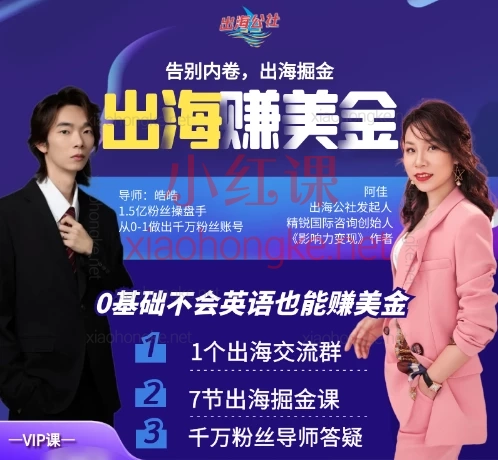 出海合作社掘金会员课,告别内卷0基础不会英语也能赚美金