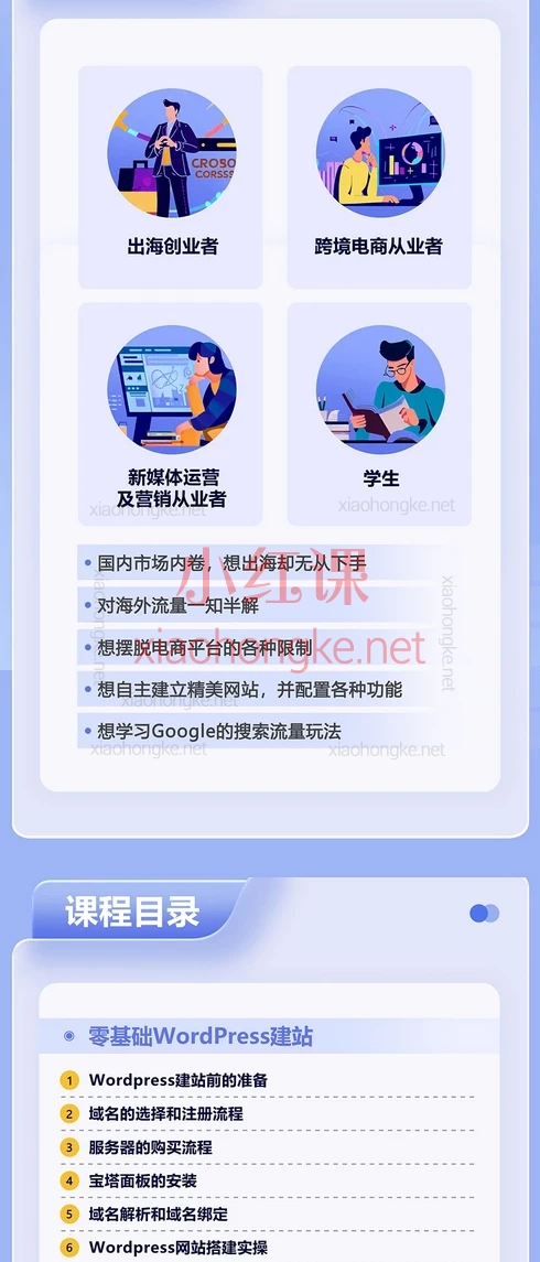 跨境电商建站WordPress+Google SEO优化，50+课时手把手建站·排名飙升💻