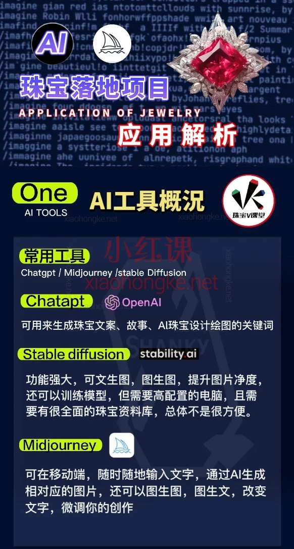 AI珠宝设计课：零基础变身AI珠宝设计师！Midjourney/Stable Diffusion全链路教学上线！​​ 🔥