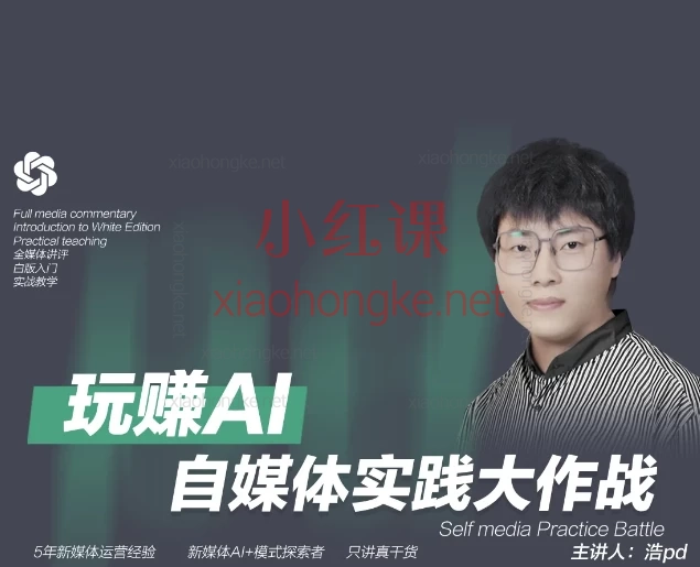 玩转AI 自媒体实践大作战,独立制作人 剧综导演 |用ChatGPT一人干翻一个团队!12节实战干货速领