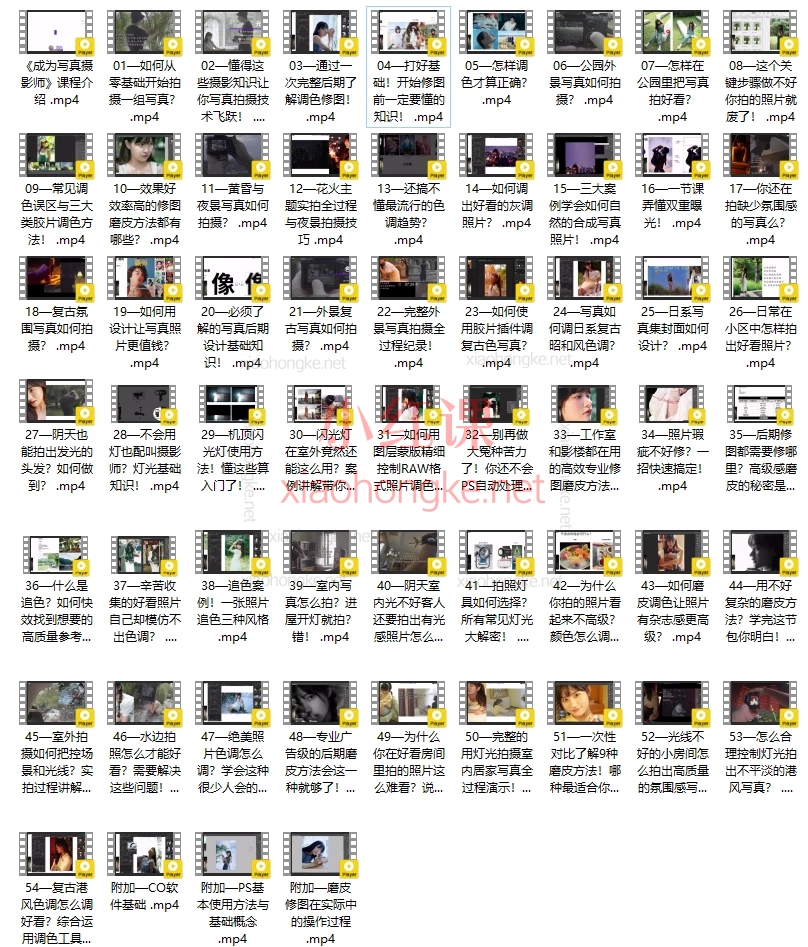 【全套】-【成为写真摄影师】-人像摄影与后期修图调色实战课程，拍+修全能get✔️小白也能变大神！​