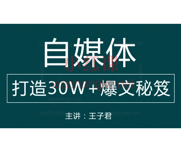 王子君文案专家自媒体:打造30W+爆文写作秘笈😍18节课手把手教你成为爆款制造机!
