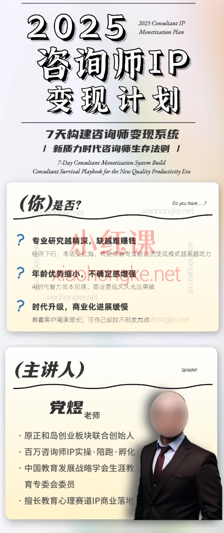 2025咨询师IP变现计划训练营