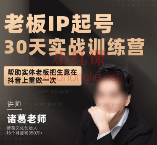 诸葛实体流量咨询-老板IP起号30天实战训练