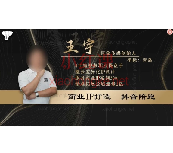 王宇巨象传媒商业IP线下课,打造个人 IP线下课视频+笔记