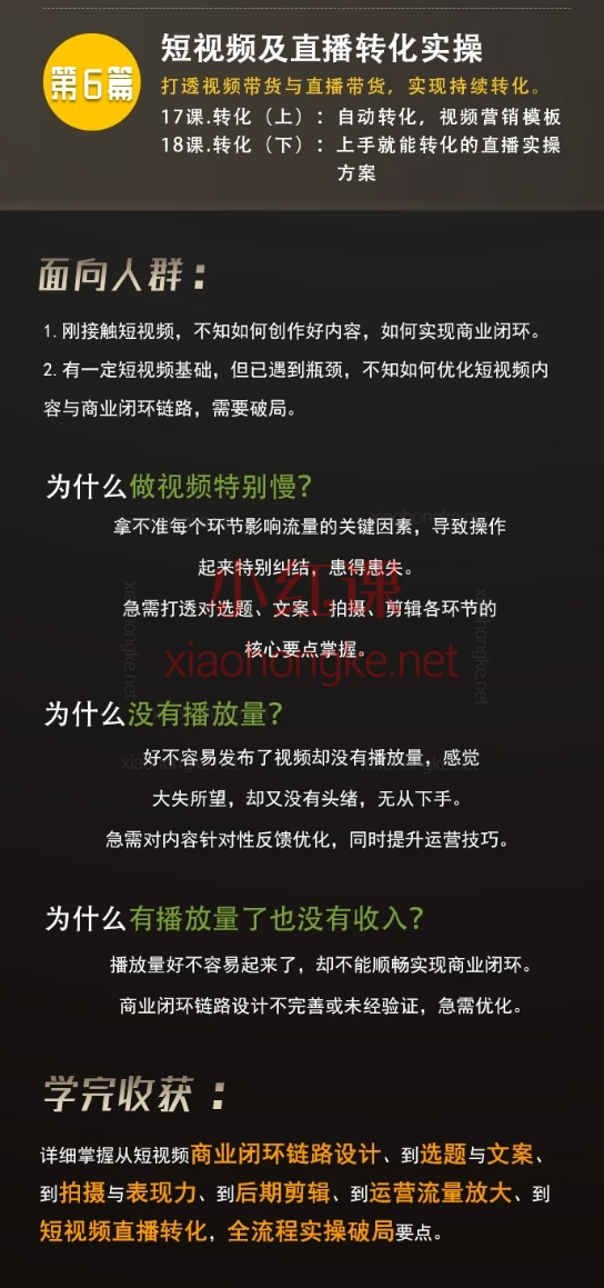 王心问短视频破局实操营,短视频小白→爆款创作者🔥52课破局实操营(2025新版)