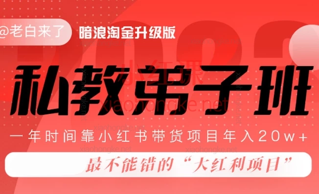 老白来了:暗浪淘金升级版|私教弟子班▼爆发式增长赋能,短视频带货与闲鱼无货源全链路实战私教课