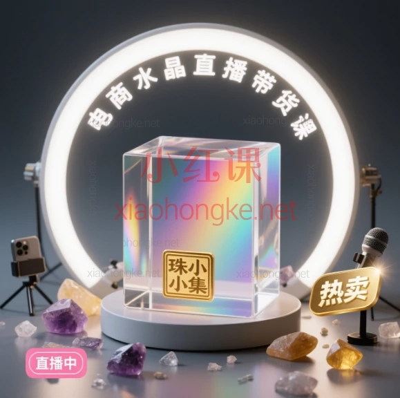 珠小集电商水晶直播带货课,🔥小白也能月入万+!