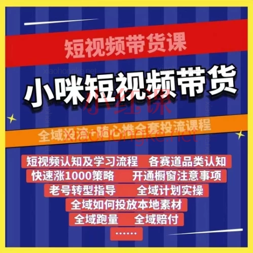 小咪团队短视频带货课|手把手教你玩转千川&随心推,快速突破流量瓶颈!💥