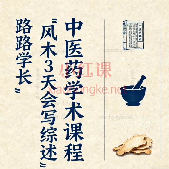路路学长 “风木3天学会写综述”中医药学术课程
