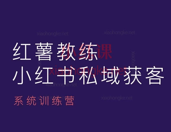 🔥【小红书私域获客系统训练营】全链路实操指南,商家必学!